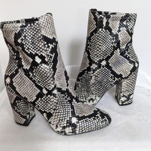 Aldo Snakeskin Chunky Heel Booties